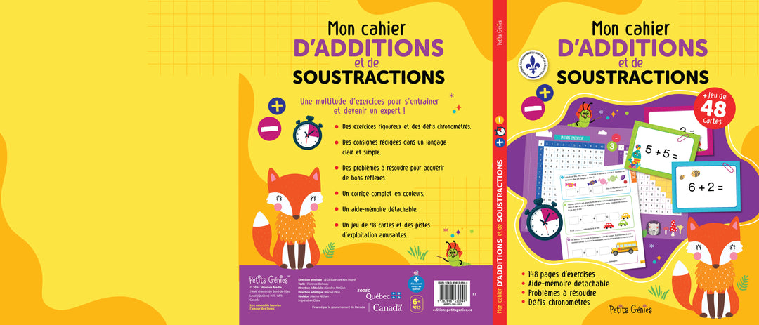 Mon cahier d'additions et soustractions