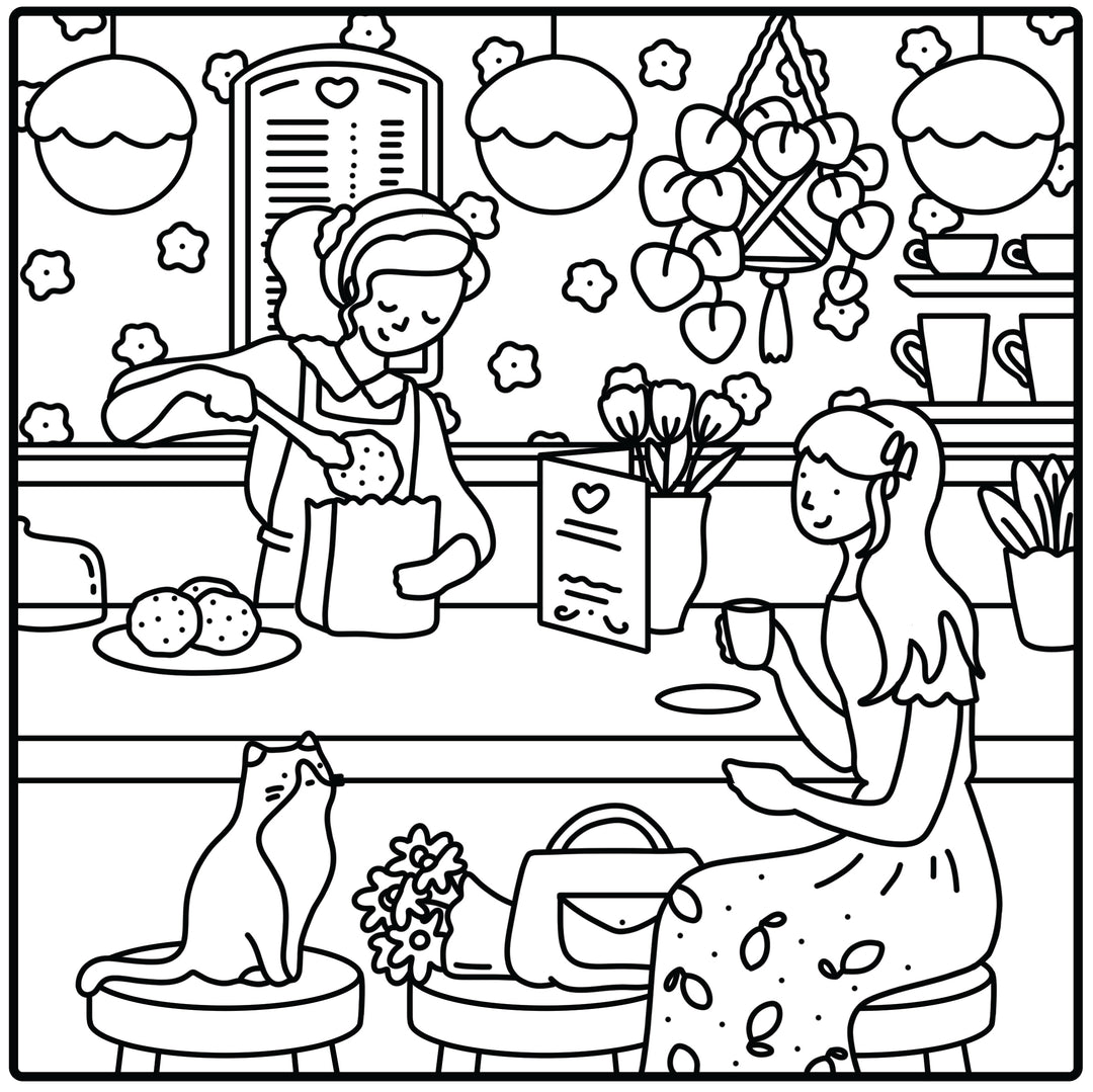 Moments coloriage : Cozy Café