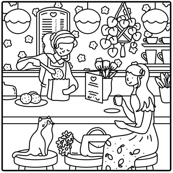 Moments coloriage : Cozy Café