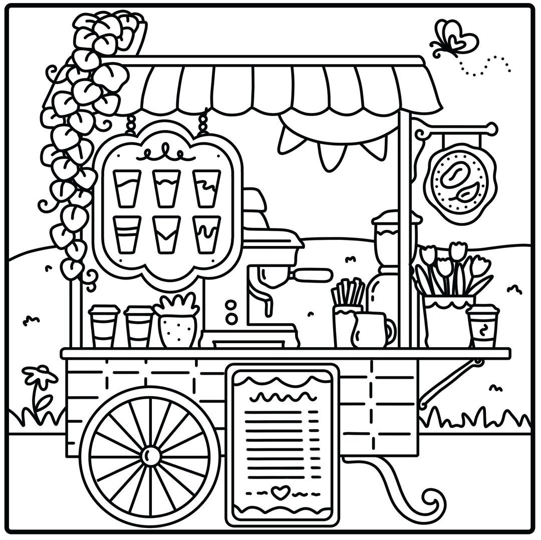 Moments coloriage : Cozy Café