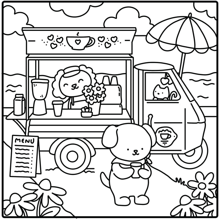 Moments coloriage : Cozy Café