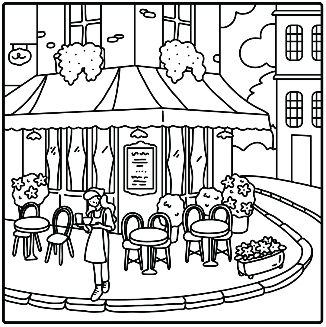 Moments coloriage : Cozy Café