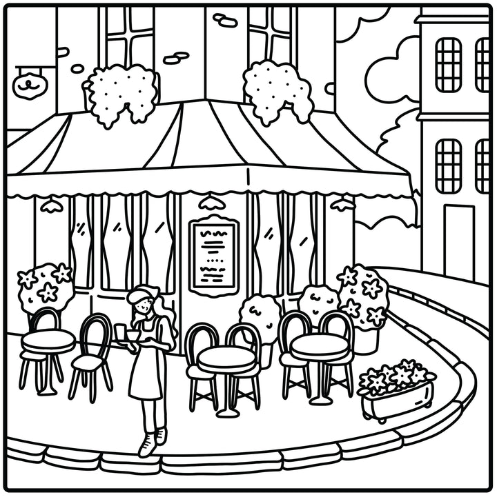 Moments coloriage : Cozy Café