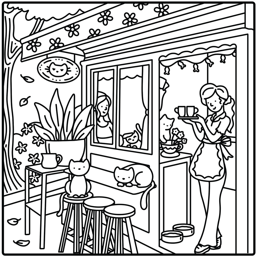 Moments coloriage : Cozy Café