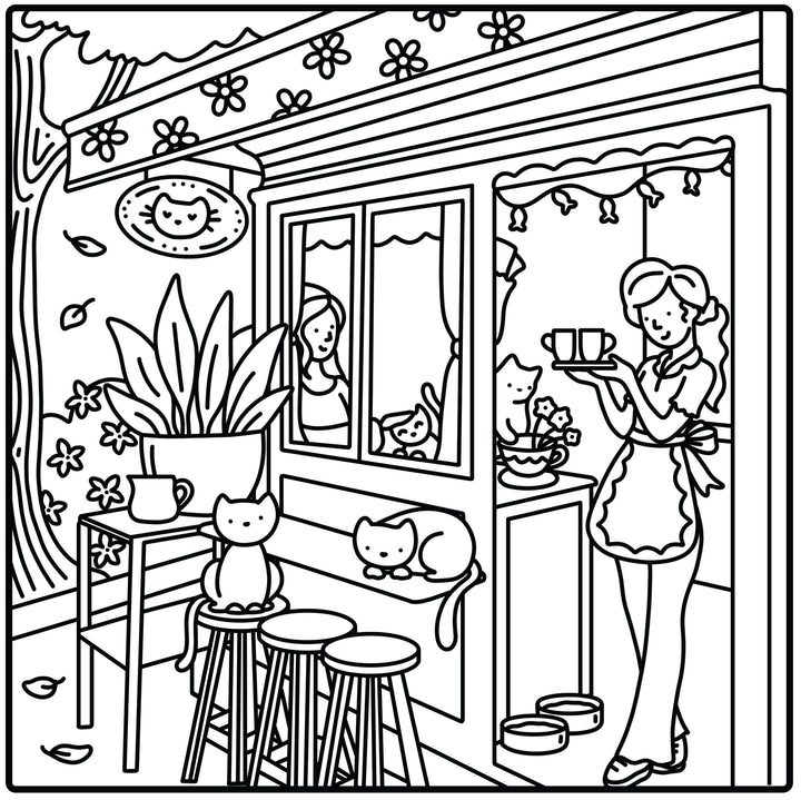 Moments coloriage : Cozy Café