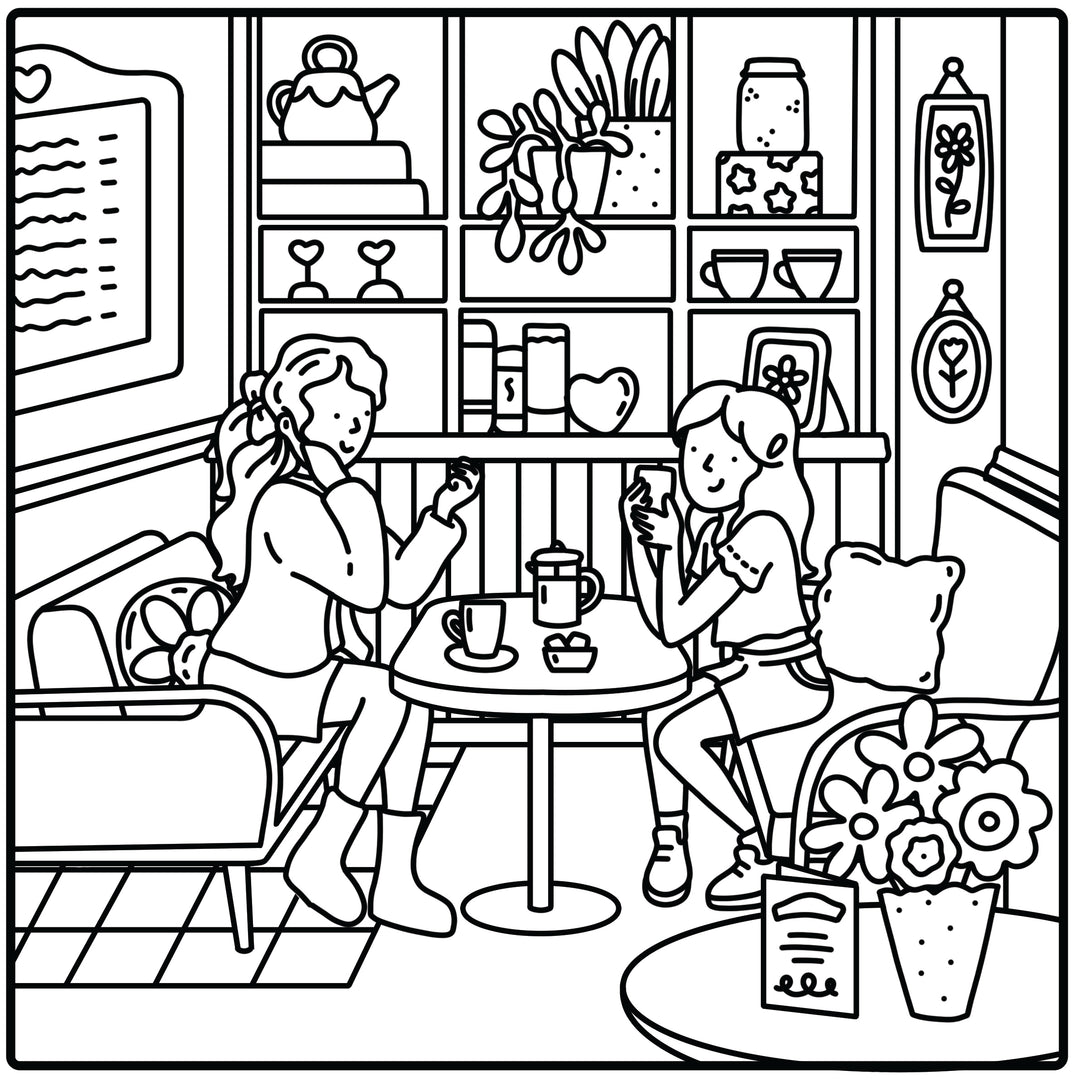 Moments coloriage : Cozy Café