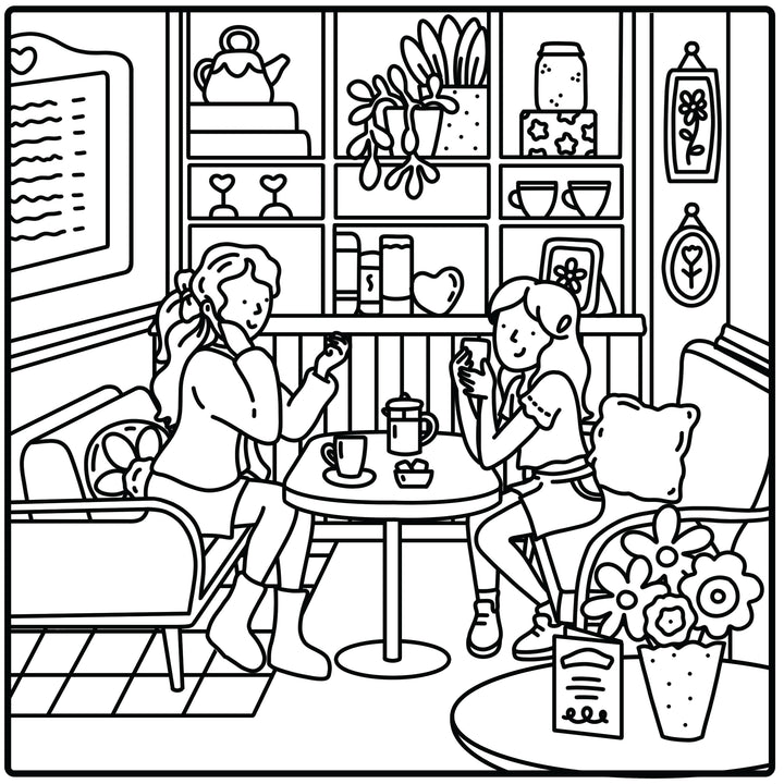 Moments coloriage : Cozy Café