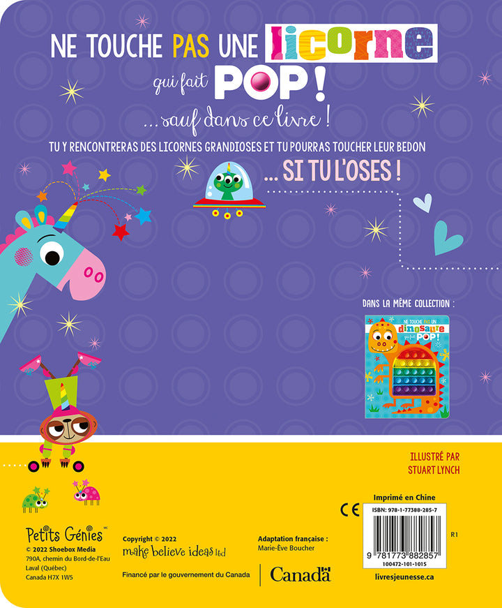 Ne touche pas une licorne qui fait POP!